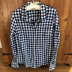 J Crew gingham plaid shirt